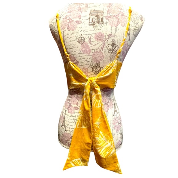 Shein Mustard Crochet Crop Top Bracelet Adjustable Leaf Design 60%Cotton Size XS - Picture 13 of 13